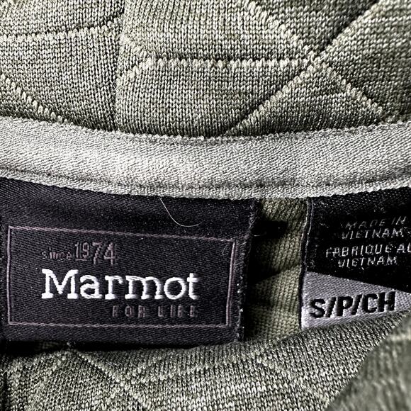 Marmot Annie Sweatshirt Quilted Cowl Neck Pockets Activewear Pullover Green S - Picture 3 of 7